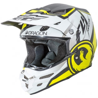 Fly F2 Carbon Dragon LTD Replica Adult Helmet (Black/White/Yellow) Size XSmall