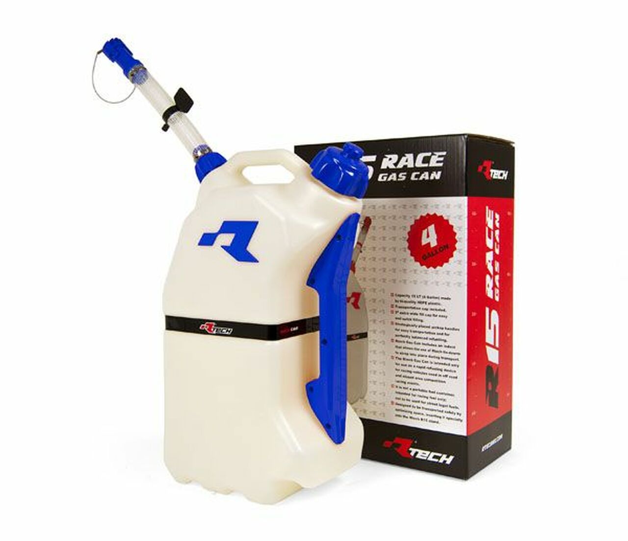 Rtech Fuel Can (15L) With Flexible Hose Spout (Clear/Blue)