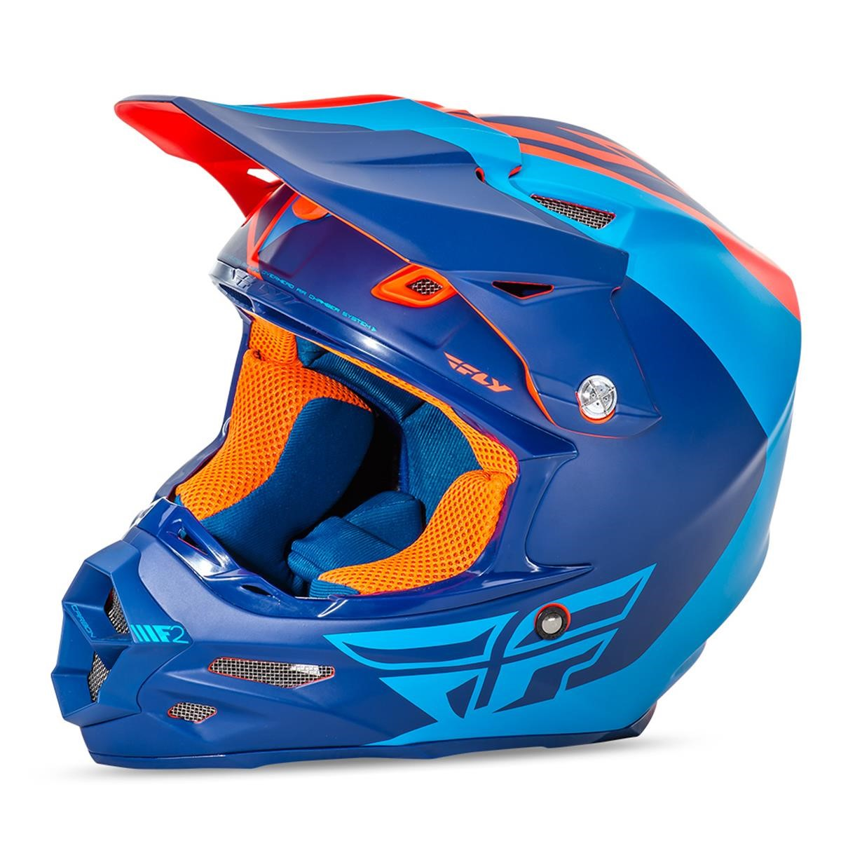 Fly F2 Carbon Pure Adult Helmet (Matte Blue/Orange/Black | Size: XL (61-62cm))