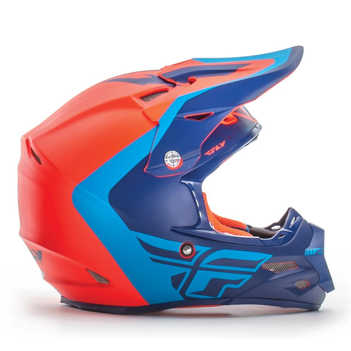 Fly F2 Carbon Pure Adult Helmet (Matte Blue/Orange/Black | Size: XL (61-62cm))