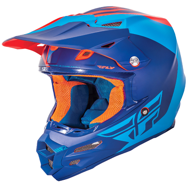 Fly F2 Carbon Pure Adult Helmet (Matte Blue/Orange/Black | Size: XL (61-62cm))
