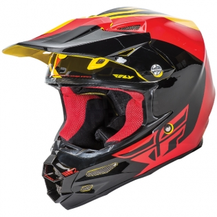 Fly F2 Carbon Pure Adult Helmet (Yellow/Black/Red)