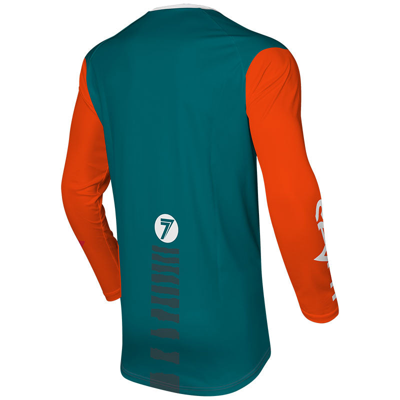 Seven MX 23.1 Vox Surge Motocross Jersey (Teal/Orange, Size:S)