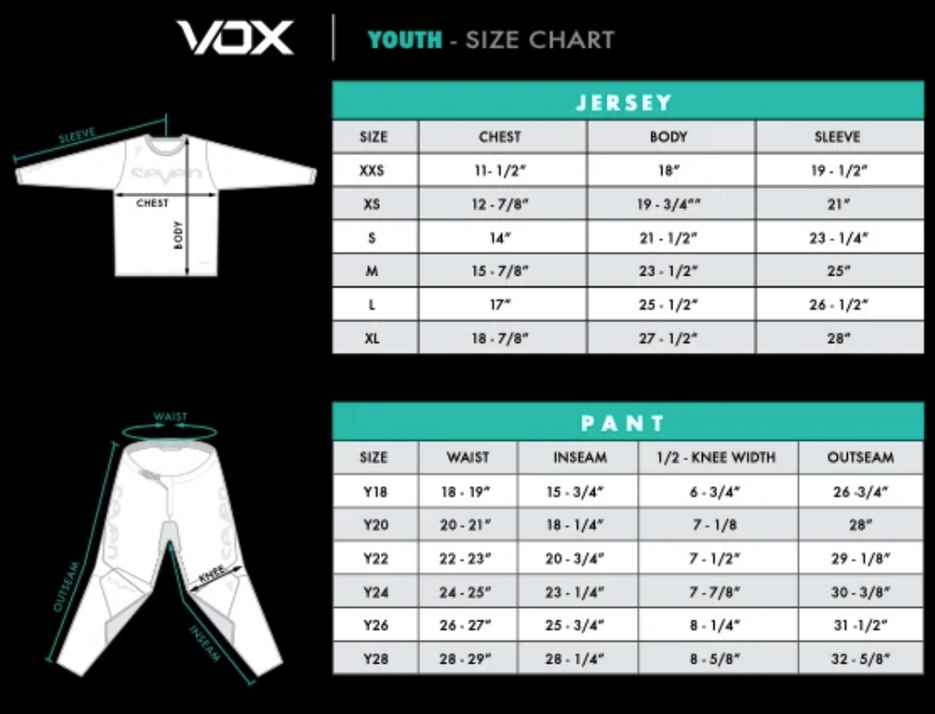 Seven MX Size Guide